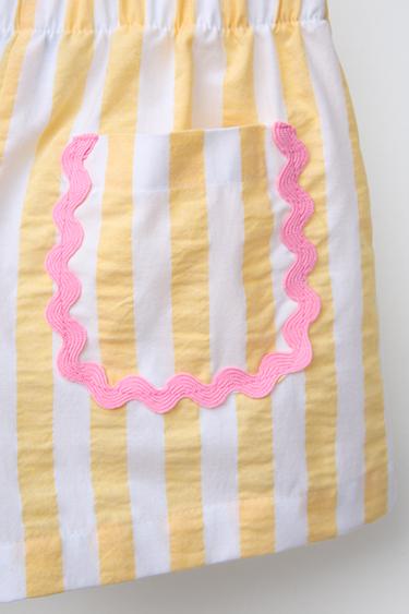 CASA LAWA © X ZARA KIDS STRIPED BERMUDA SHORTS WITH WAVY TRIM - Yellow by Zara - Image 3