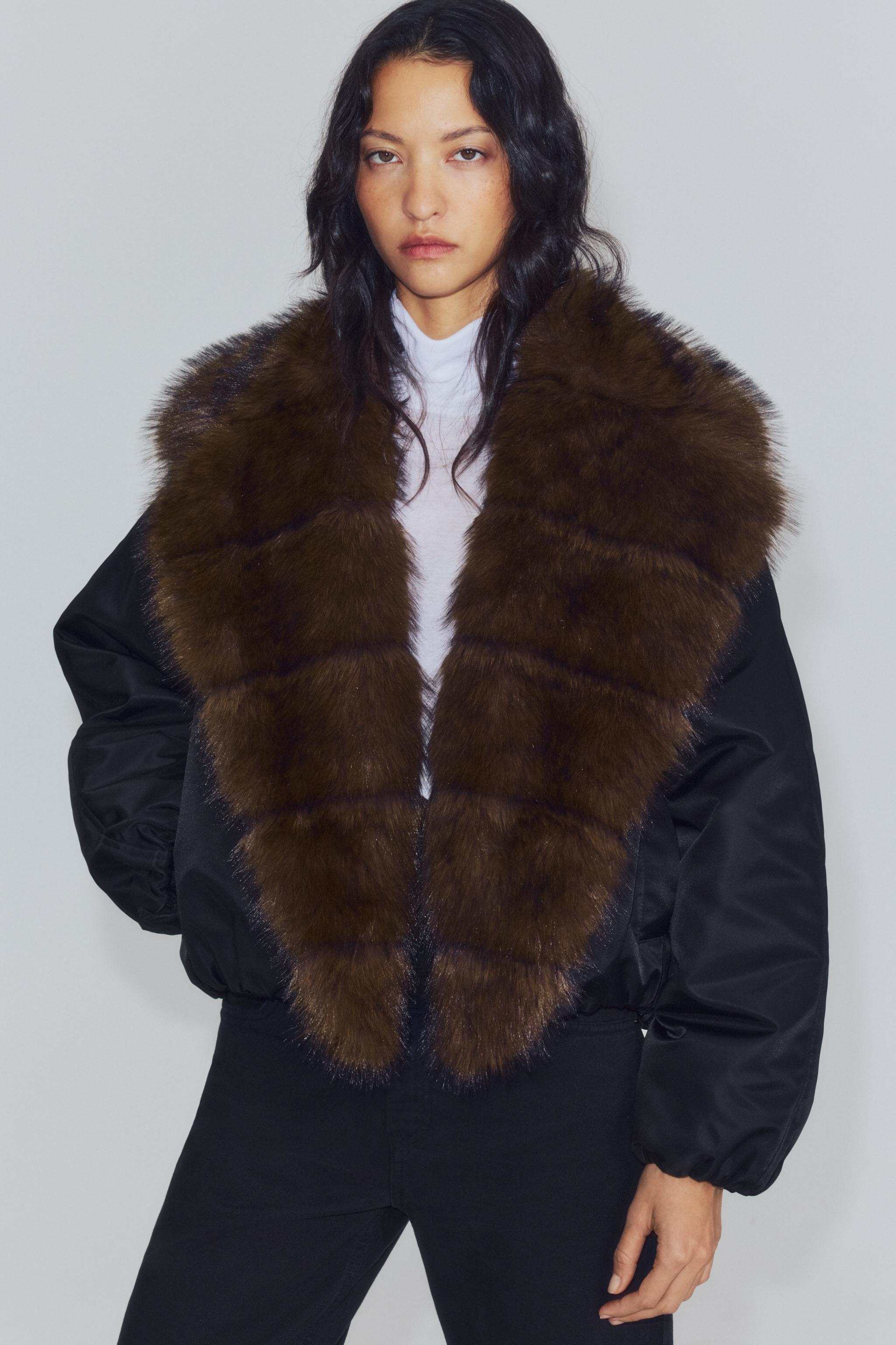BOMBER COL EFFET FOURRURE ZW COLLECTION