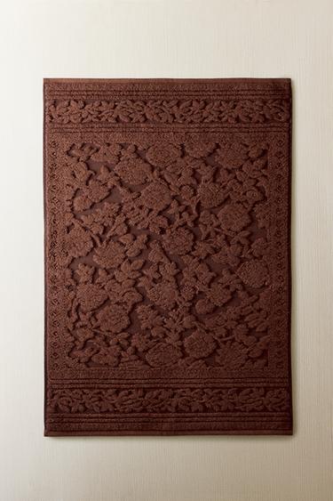 TAPIS DE BAIN JACQUARD FLEURI - Terracota de Zara - Image 4