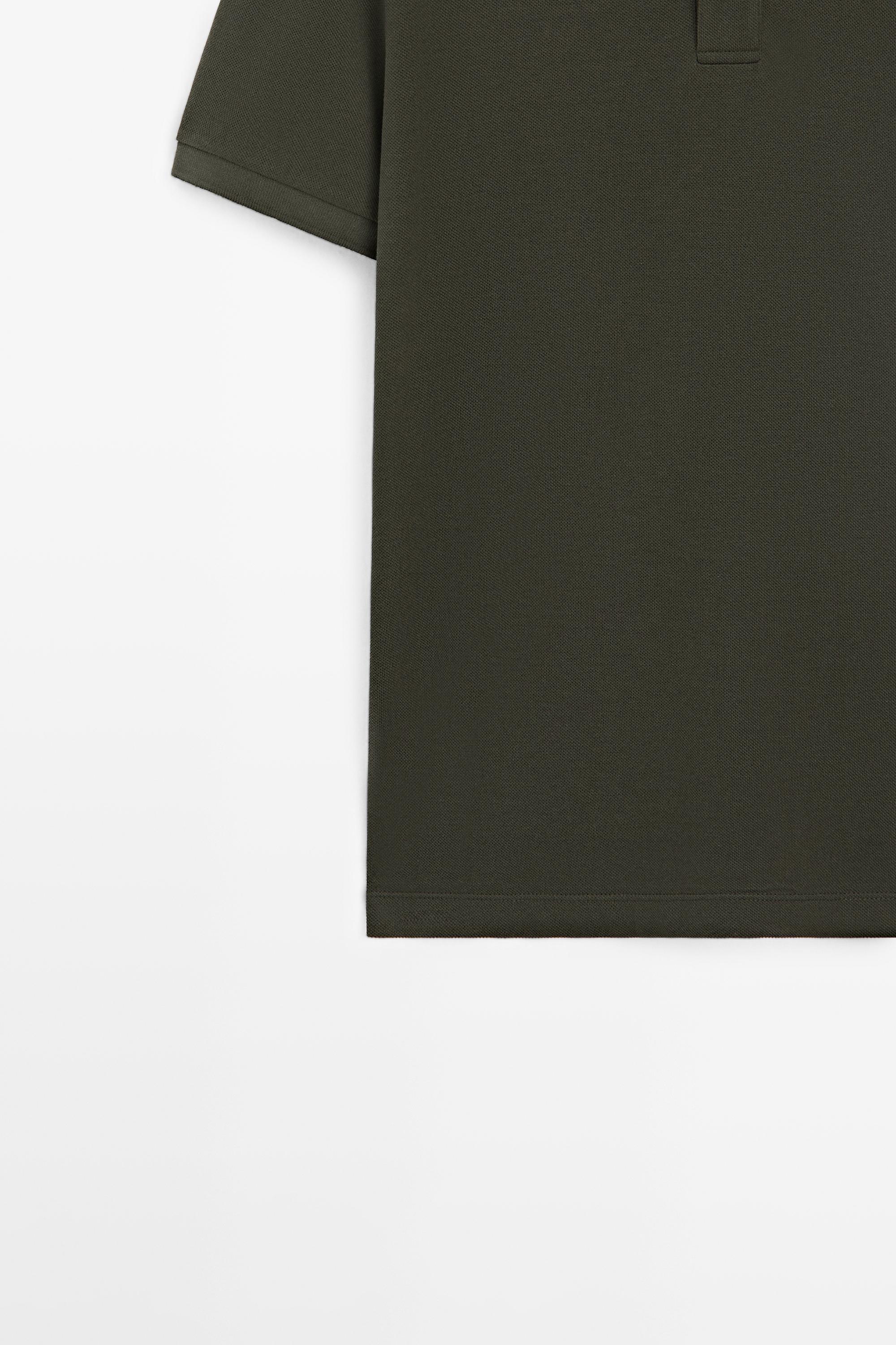 Micro-textured cotton piqué polo shirt