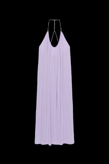 Zara ZW COLLECTION LONG STRAPPY DRESS - Mauve - Image 0