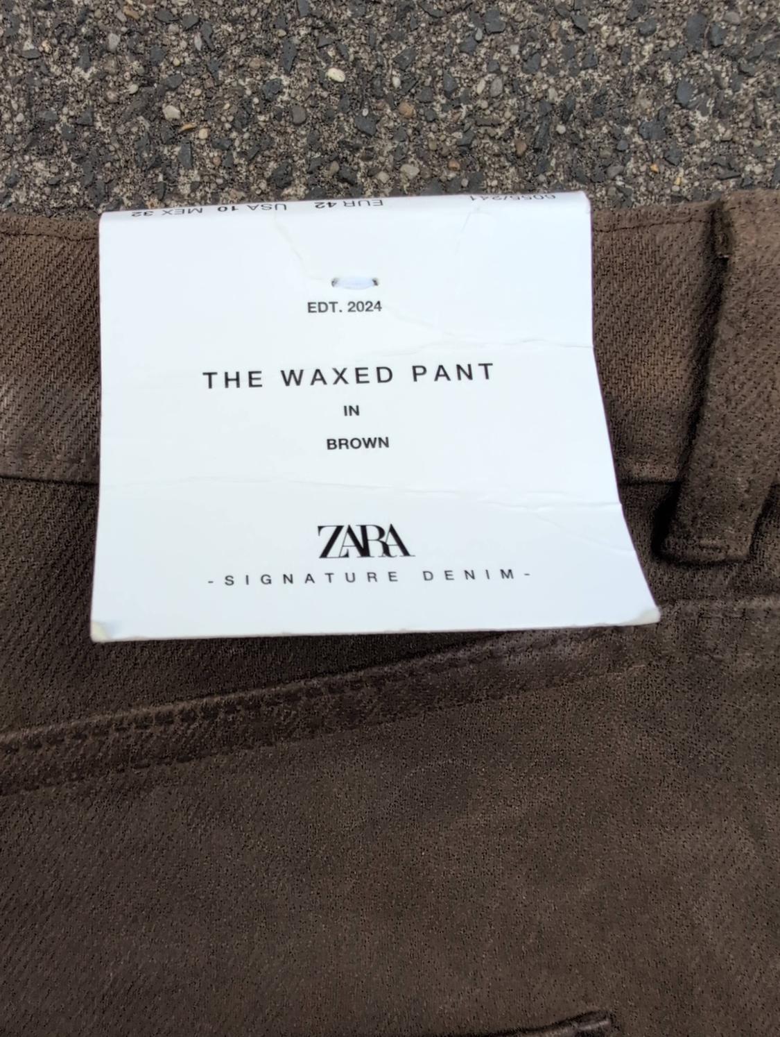 ZW COLLECTION RELAXED MID-WAIST WAXED JEANS - Image 3