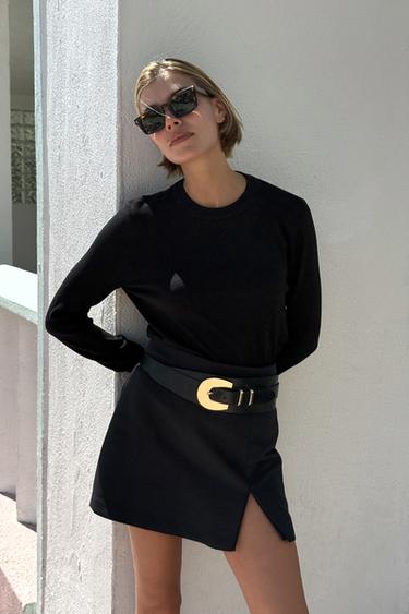 SKORT WITH FRONT VENT - Black by Zara