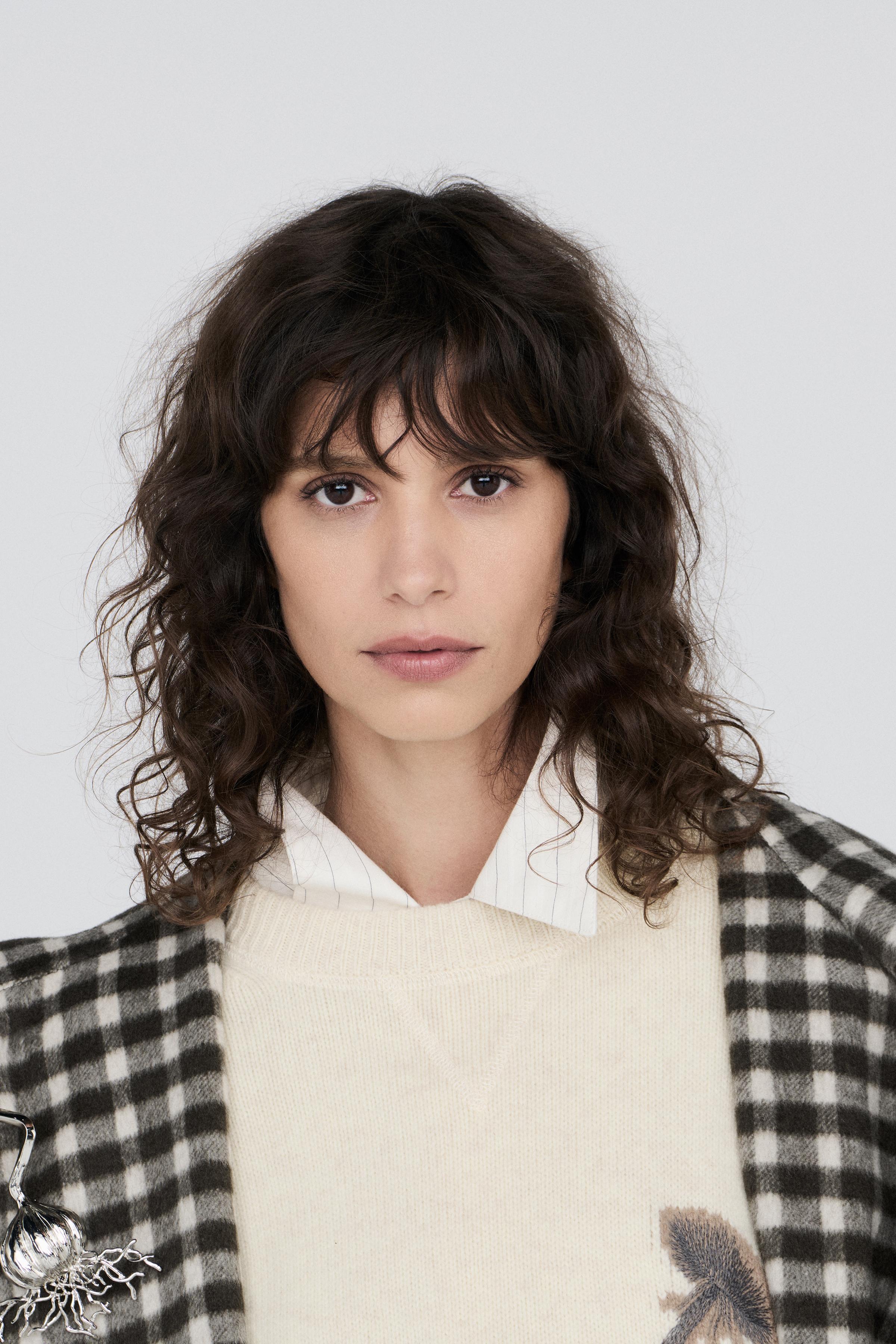 WOOL-BLEND PLAID DOUBLE-FACED COAT