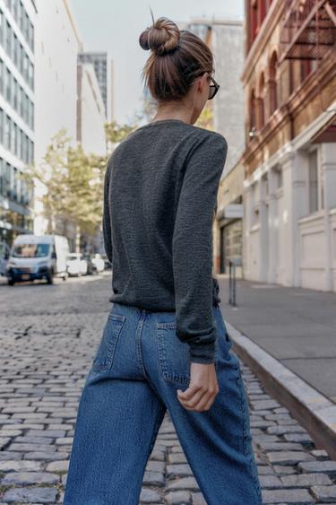 GILET EN MAILLE LOSANGES - Gris de Zara - Image 3