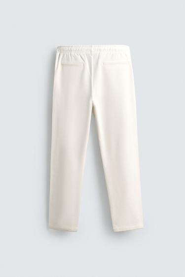 PANTALON STYLE JOGGING CONFORT - Blanc cassé de Zara - Image 5