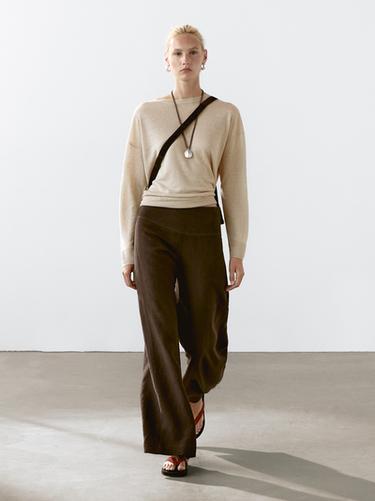 Zara 100% linen oversize knit sweater - Sand - Image 0