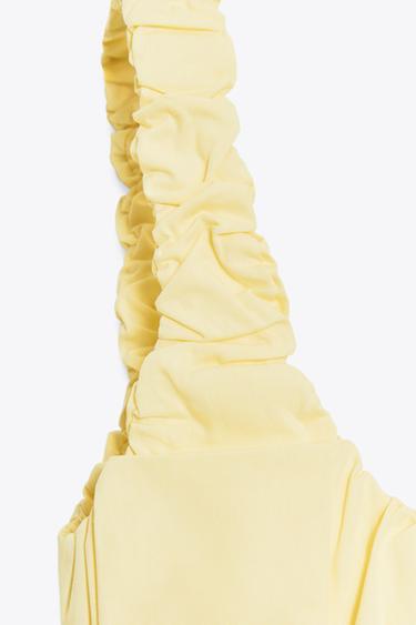 TOP BIMATIÈRE INTERLOCK POPELINE - Jaune de Zara - Image 6