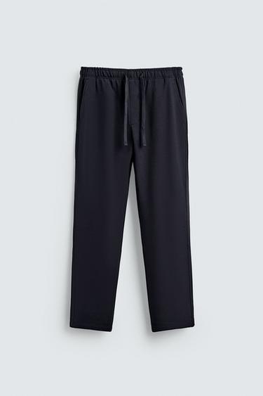COMFORT FIT JOGGER WAIST TROUSERS - Navy blue by Zara