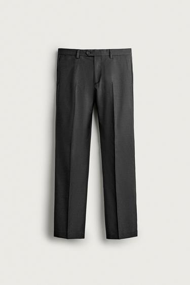 100% WOOL SUIT TROUSERS - Anthracite Grey by Zara