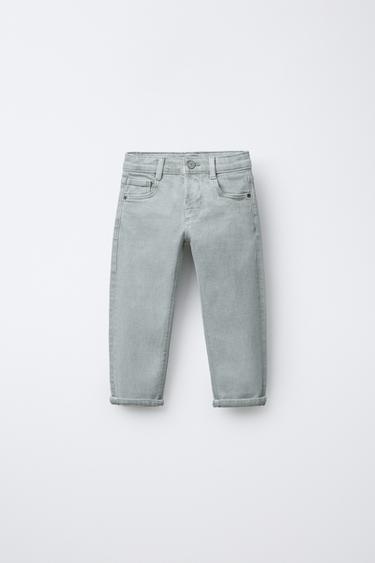 TWILL STRAIGHT-LEG TROUSERS - Blue / Green by Zara