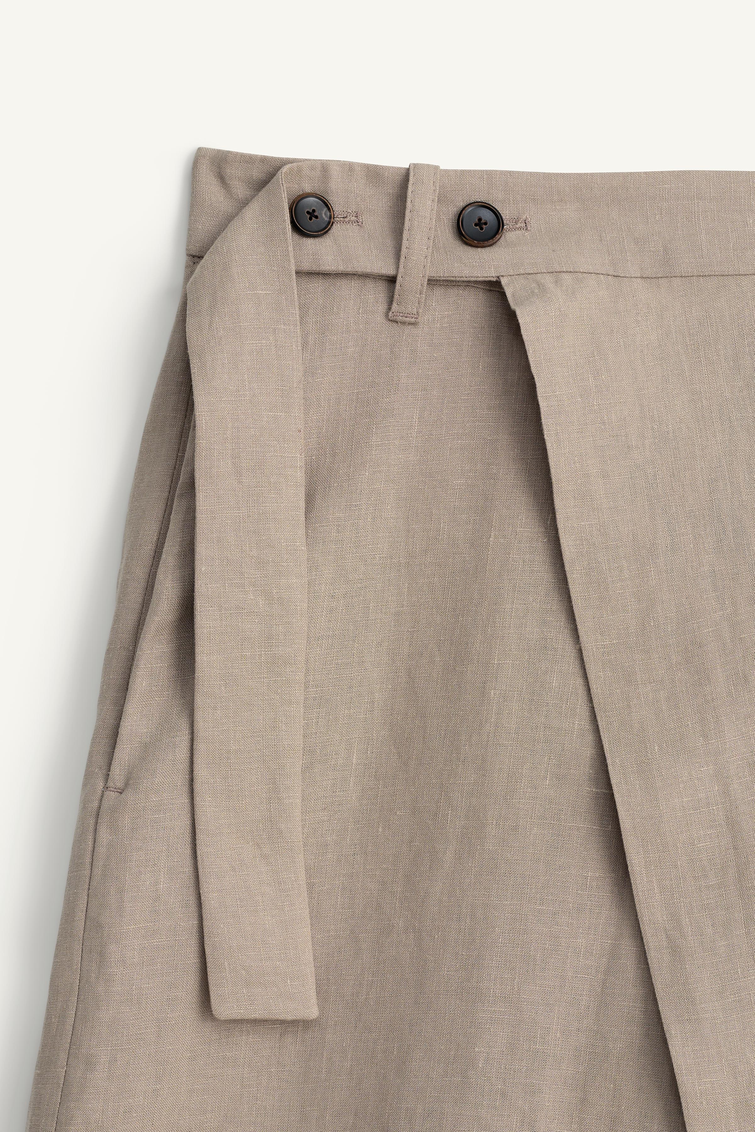 100% LINEN WIDE FIT WRAP SHORTS