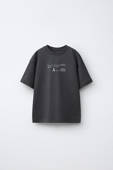 SPORTY LOGO T-SHIRT - Anthracite grey by Zara