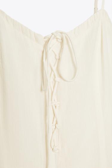RUFFLED CHIFFON SHORT DRESS - White by Zara - Image 7