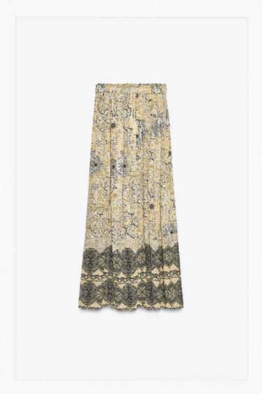 Zara METALLIC THREAD PRINTED SKIRT - Printed