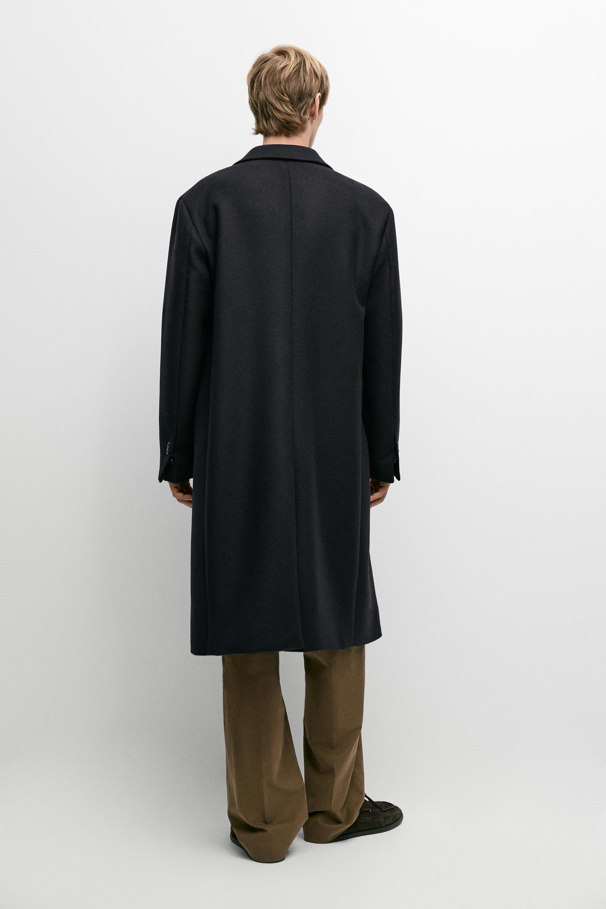 100% wool coat with lapel collar