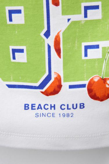 FRUIT TEXT BANDEAU TOP - White by Zara - Image 2