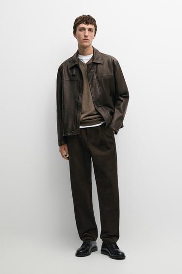 Corduroy jogger fit pants — Brown 1