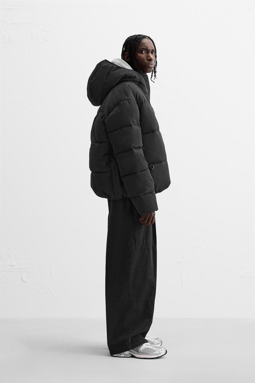 Zara WATER REPELLENT PUFFER JACKET - Black - Image 3