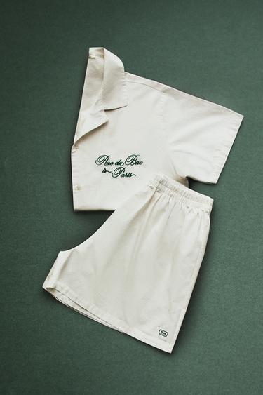 ENSEMBLE PYJAMA COURT ADULTE RUE DU BAC - Blanc de Zara - Image 5