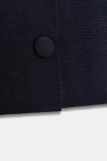 CROPPED KNIT CARDIGAN - Navy blue by Zara - Image 8