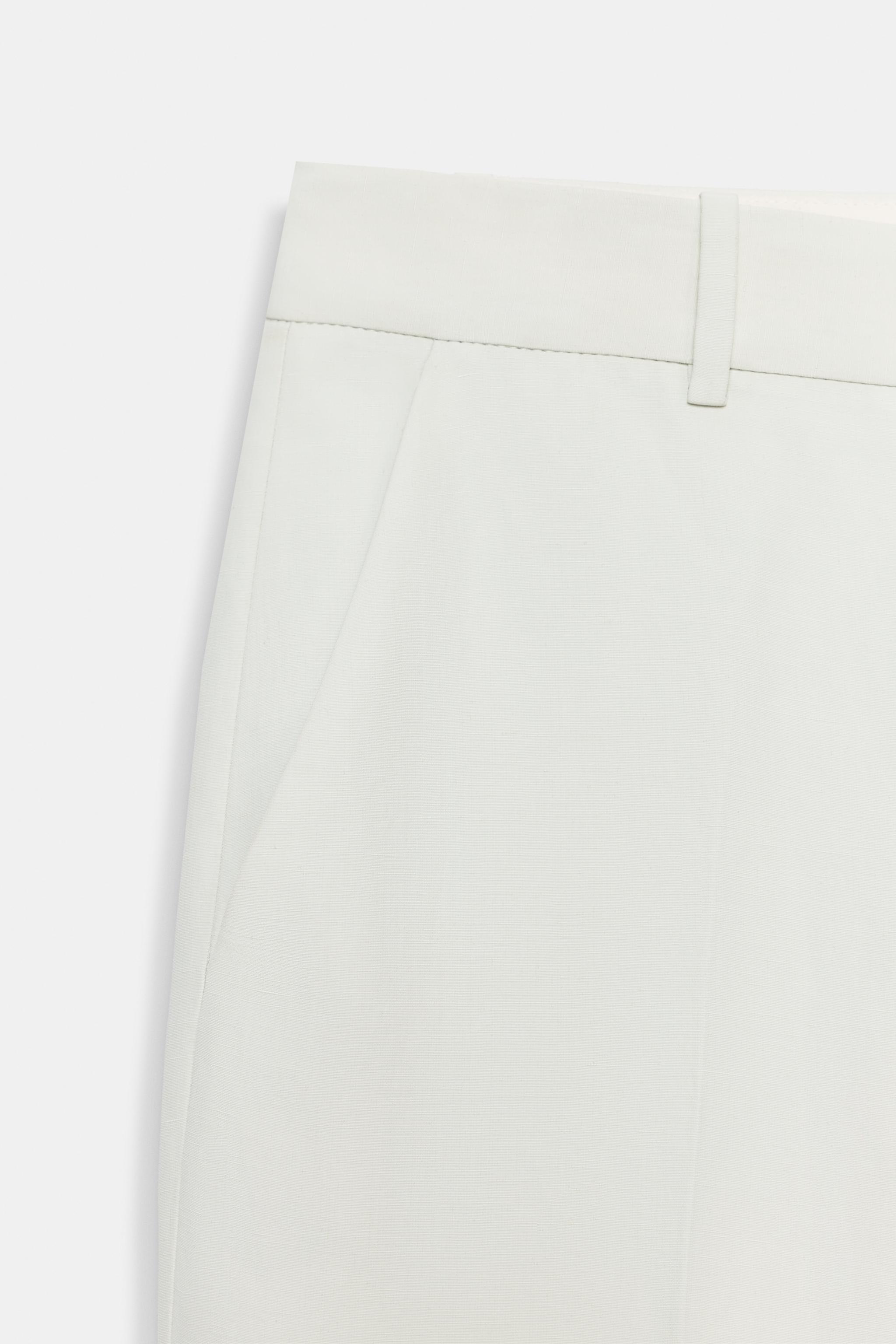 Женские брюки Zara ZW COLLECTION LINEN BLEND PANTS — фото 7