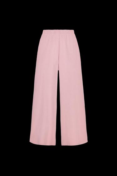 PANTALÓN INTERLOCK EFECTO LAVADO - Rosa empolvado de Zara