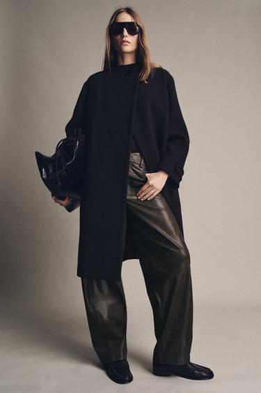 ABRIGO MEZCLA LANA ZW COLLECTION - Marino oscuro de Zara