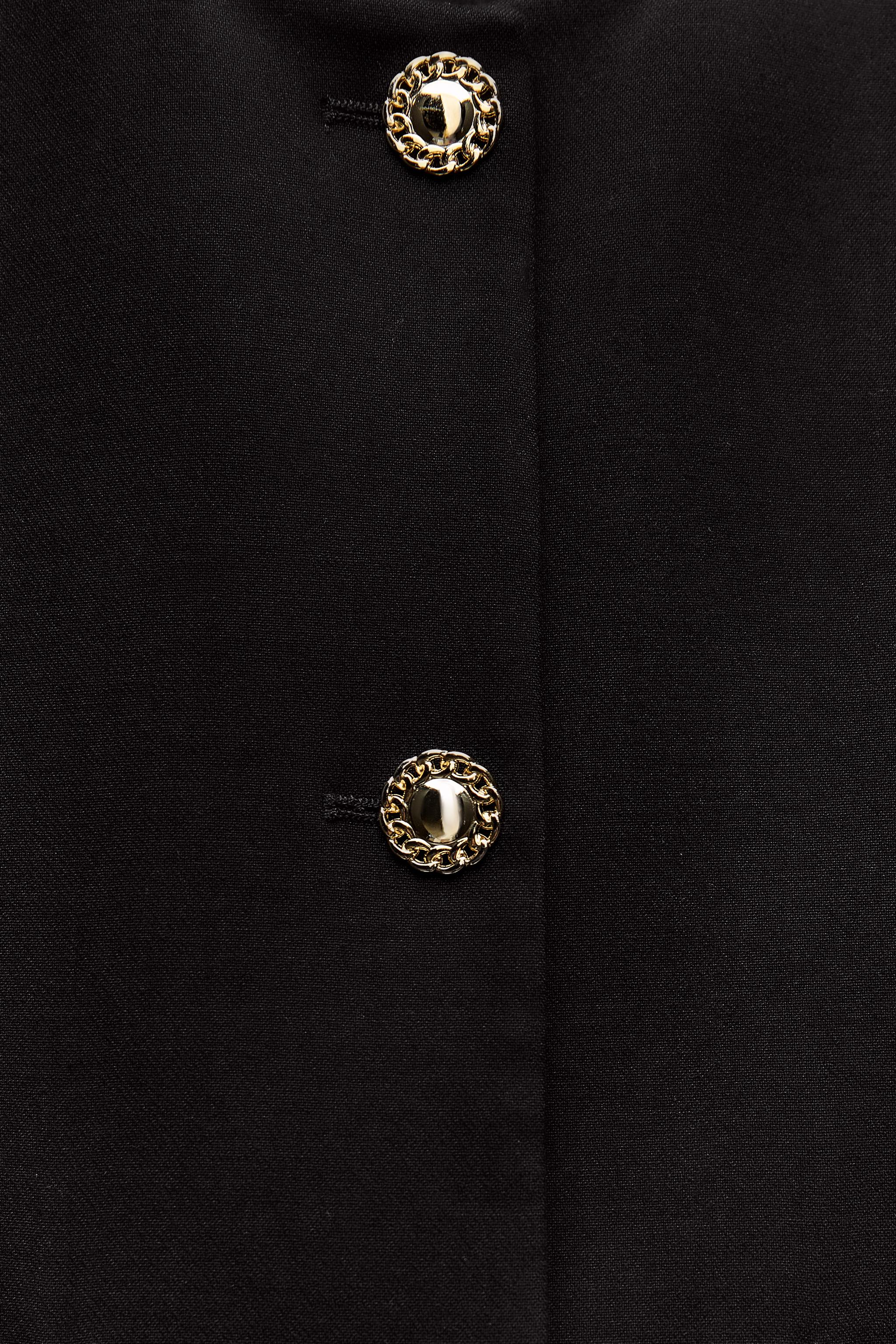 ゴールドボタン ショートジャケット - ブラック | ZARA Japan / 日本