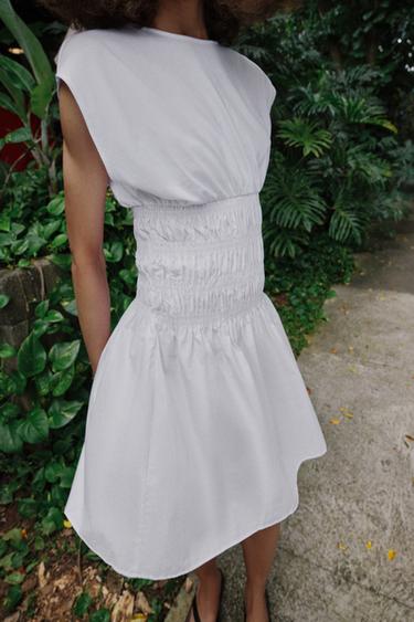 POPLIN COMBINATION DRESS - White by Zara - Image 1