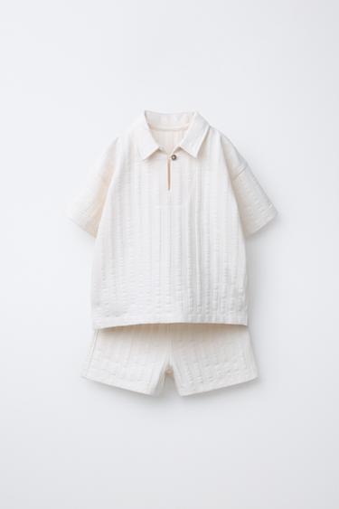 طقم JOGGING تيشرت POLO وبرمودا - خَام الخاص بـ Zara