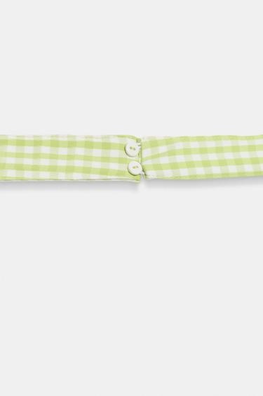 ROBE HALTER À CARREAUX VICHY - Vert lime fluo de Zara - Image 6