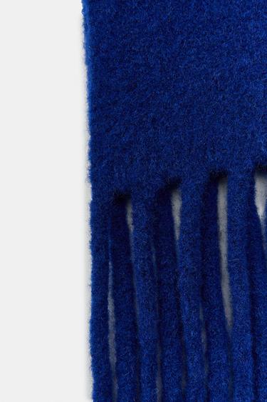 ÉCHARPE EN MAILLE AVEC LAINE FRANGES - Bleu roi de Zara - Image 3