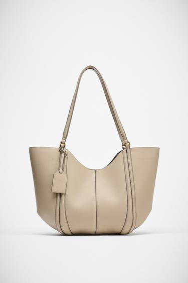 Zara MAXI SHOPPER BAG - Beige
