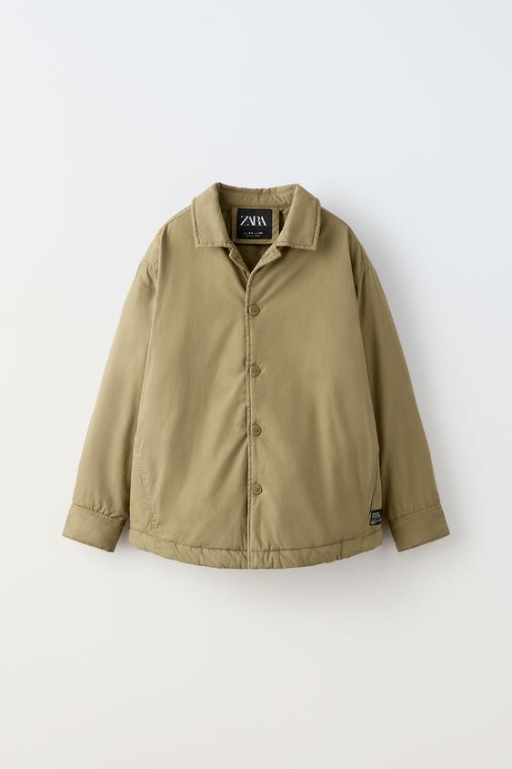 キルティングシャツジャケット - オリーブグリーン | ZARA Japan / 日本