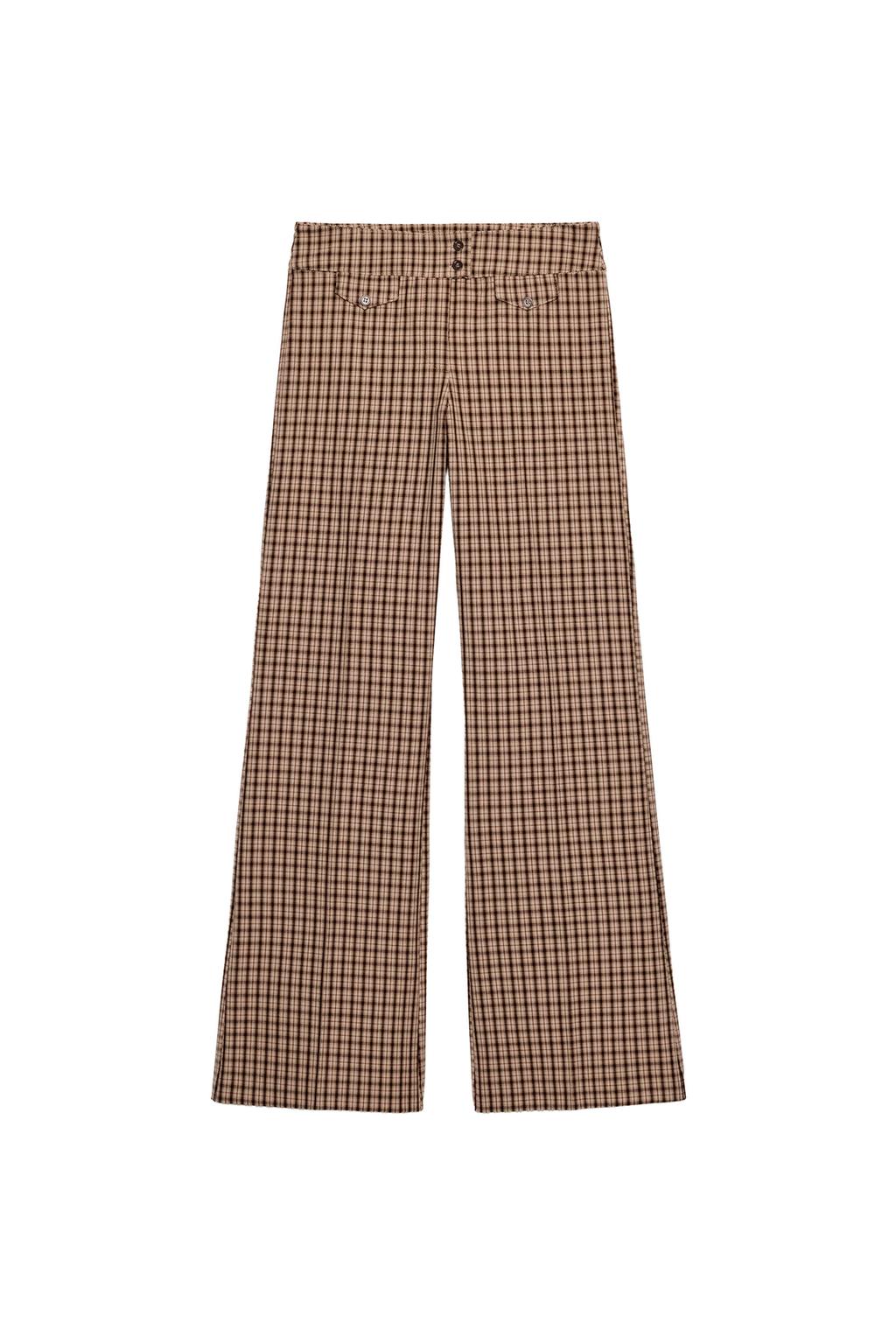 CHECKED TROUSERS WITH FLAPS