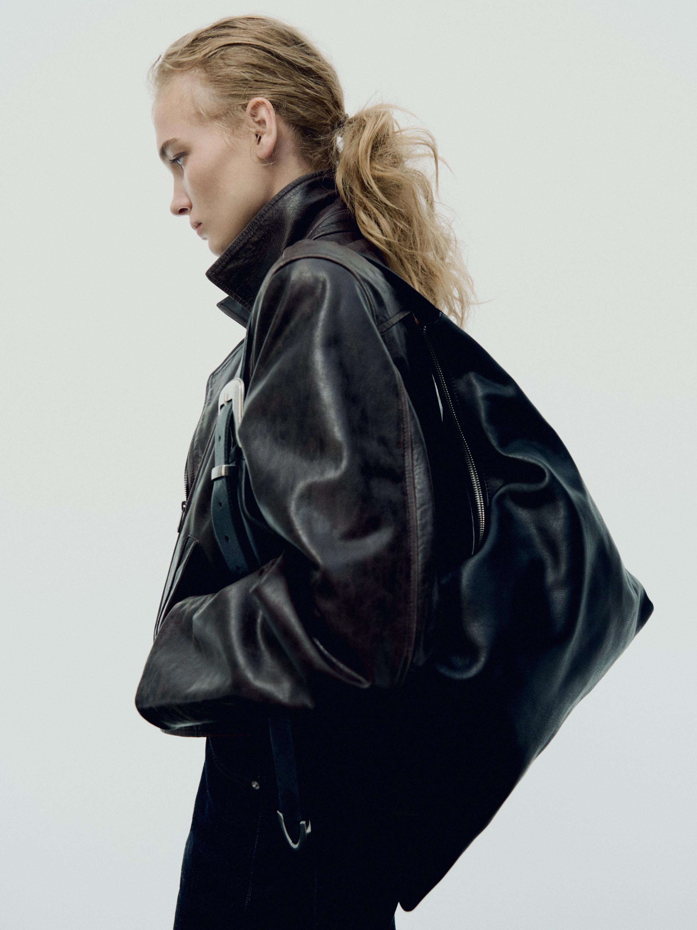 NEW Massimo Dutti キルト裏地付きナッパレザージャケット M NEW Massimo Dutti キルト裏地付きナッパレザージャケット M