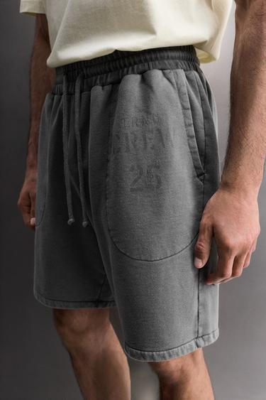 WASHED TRAINING JOGGER SHORTS - Grey / Blue by Zara - Image 4