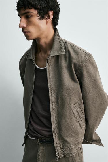 WASHED COTTON JACKET - Light green by Zara - Image 4