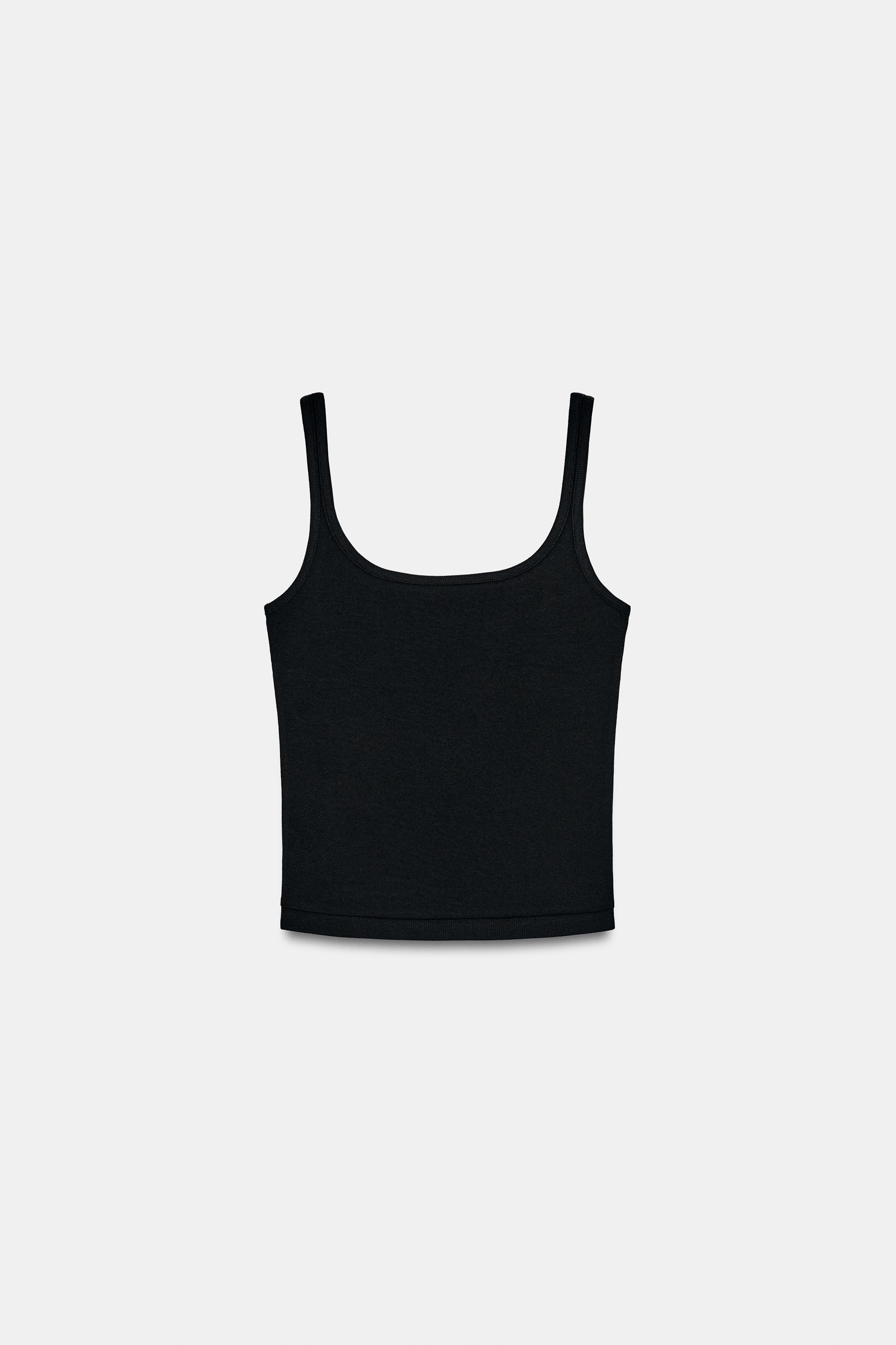 COTTON MODAL TANK TOP — Black