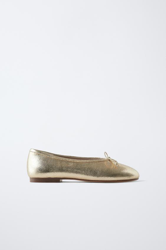 BALLERINES MÉTALLISÉES - Or de Zara - Image 0