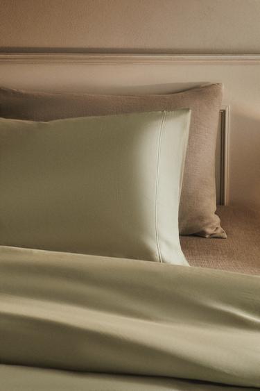TAIE D’OREILLER SATIN FESTON (300 FILS) - Vert de Zara - Image 7