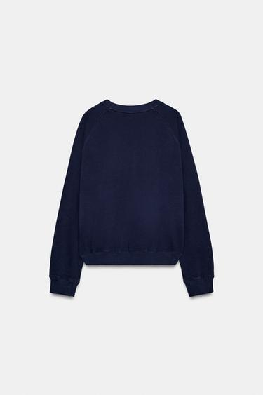 FOIL SLOGAN SWEATSHIRT - Navy blue by Zara - Image 5