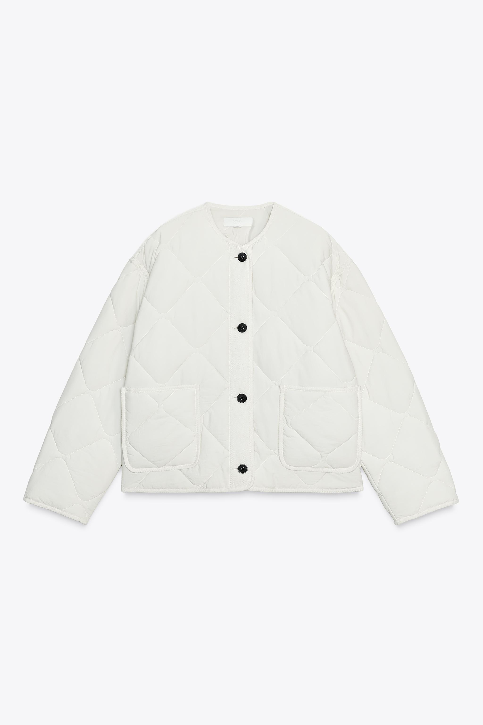 ZARAレディースホワイトショートジャケット ZARA ソフトショートジャケット 白 ホワイト 金ボタン M - メルカリ