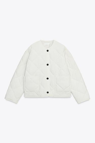 CHAQUETA ACOLCHADA BOLSILLOS PLASTRÓN - Crudo de Zara