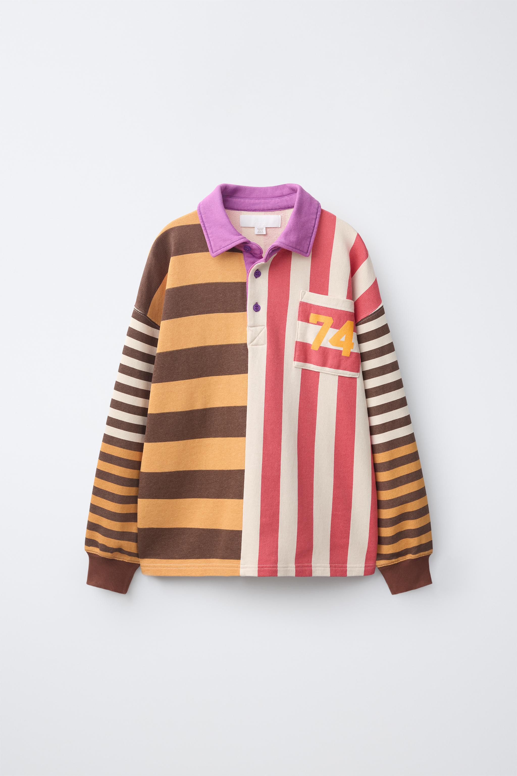MULTICOLOR STRIPED POLO SHIRT — White / Red