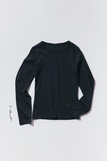 Zara PLAIN MODAL T-SHIRT - Anthracite grey