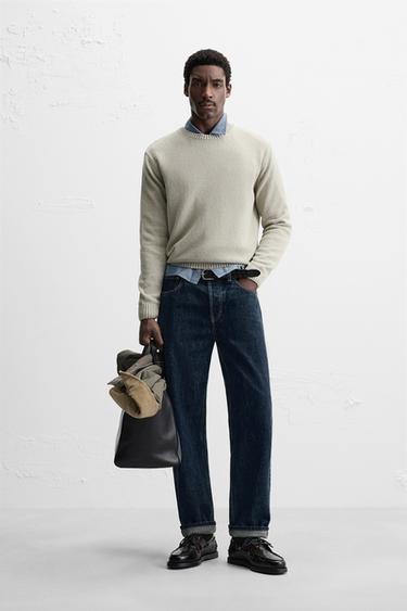 TEXTURED COTTON SWEATER - Sea green by Zara - Image 0