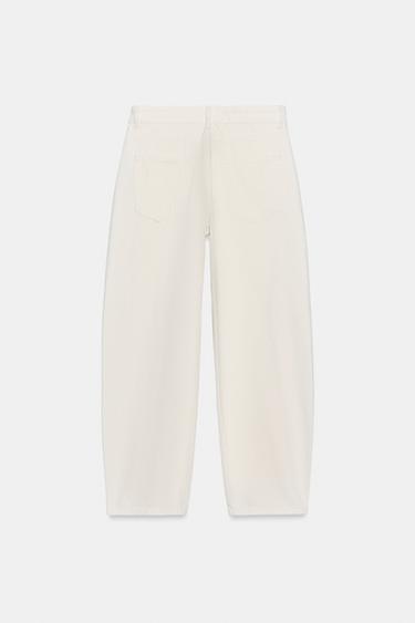 JEANS ZW COLLECTION TAPERED MID-WAIST - White by Zara - Image 5