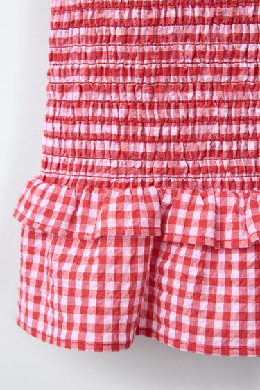 GINGHAM HALTER TOP - Red by Zara - Image 3